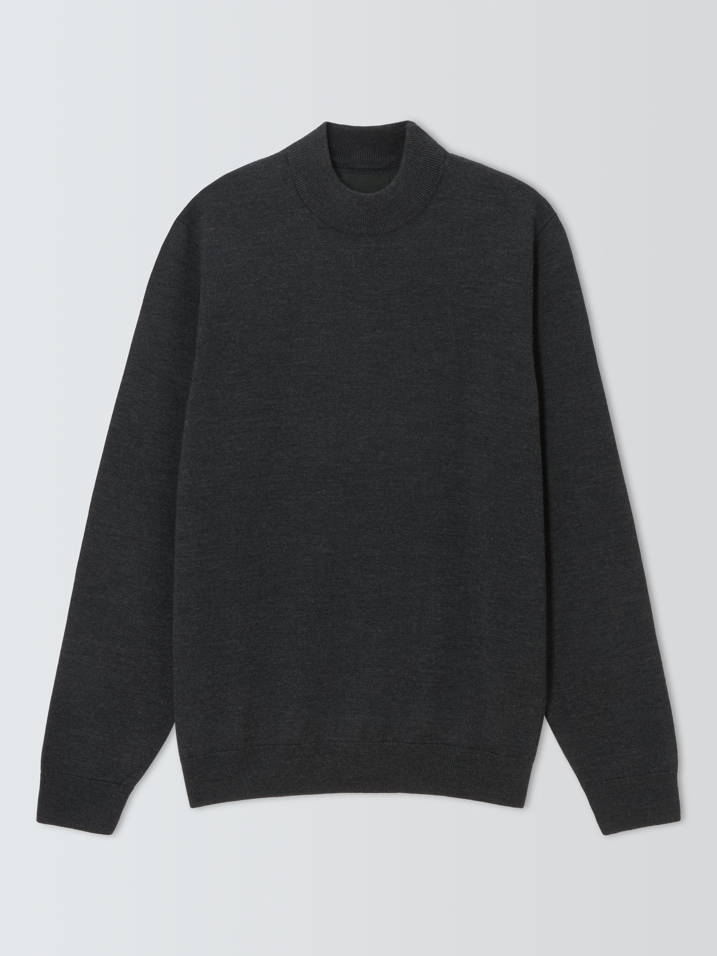 Product image 4 of 6, which shows John Lewis J. Lewis The Mock Neck Wool Jumper, Black, S