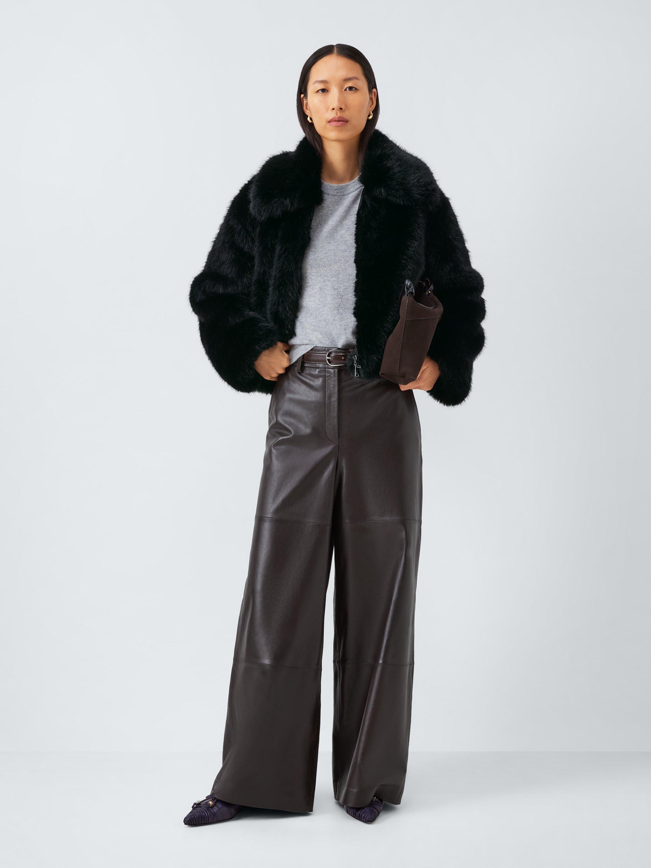 Product image 3 of 6, which shows John Lewis Short Faux Fur Coat , Black, M