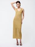 French Connection Floral Appliqué Metallic Dress, Gold