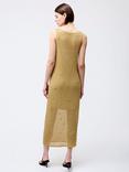 French Connection Floral Appliqué Metallic Dress, Gold
