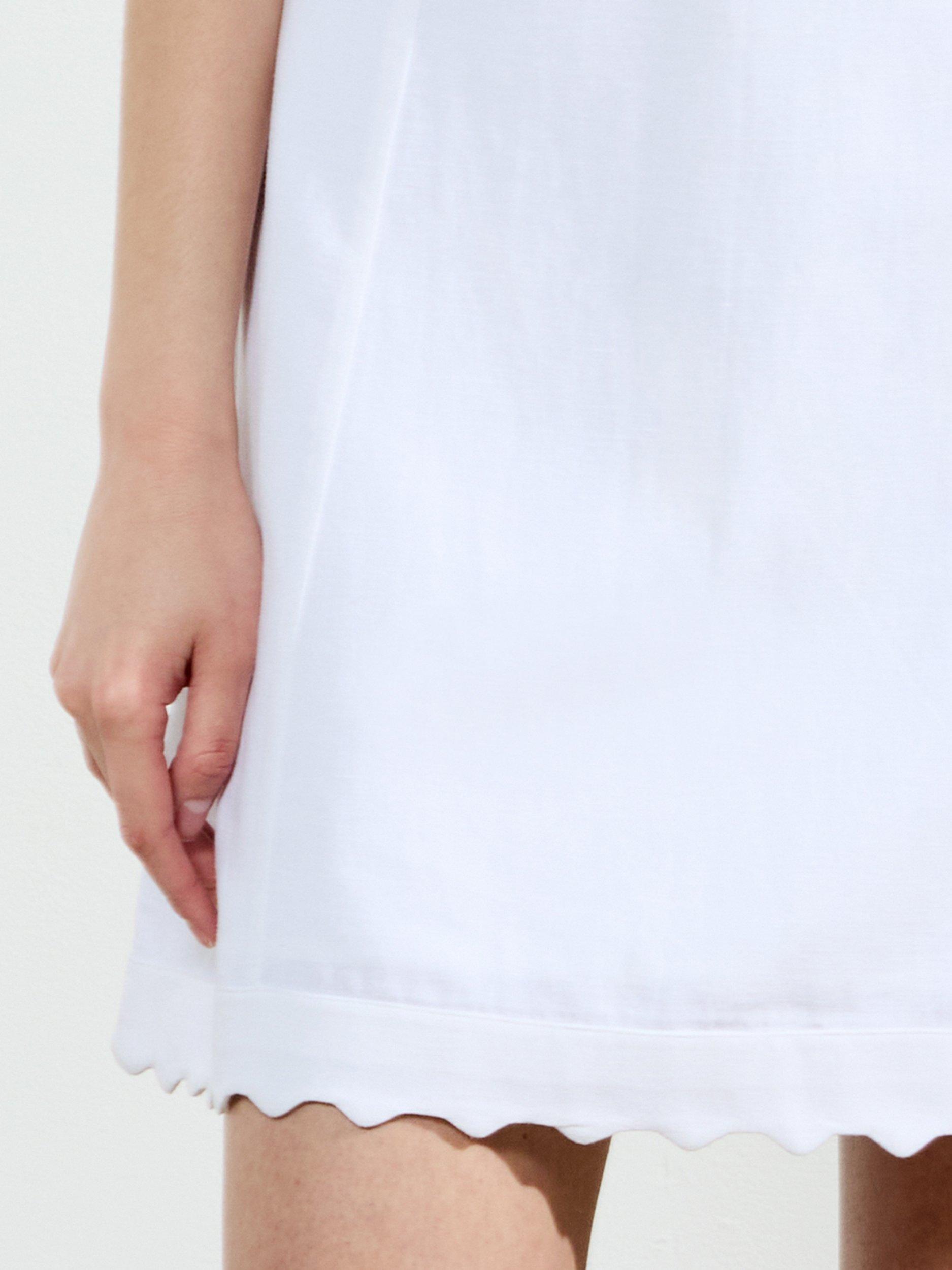Product image 2 of 5, which shows French Connection Ariette Linen Blend Scalloped Mini Dress, Linen White, 14