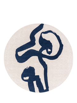 Louis De Poortere Ribbon Spirit Round Rug, Sea Ink