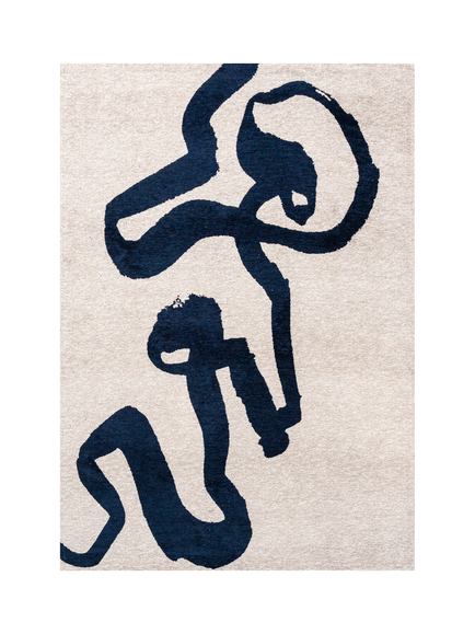 Louis De Poortere Ribbon Spirit Rug, Sea Ink Blue