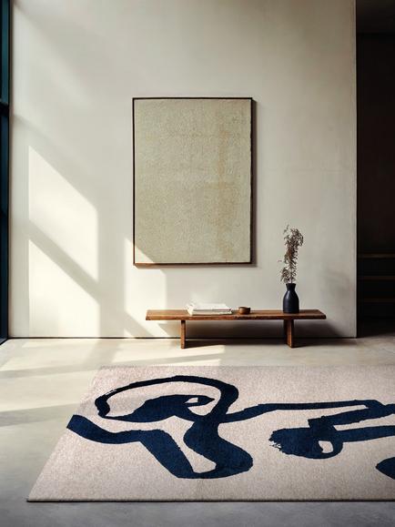 Louis De Poortere Ribbon Spirit Rug - view 2, Sea Ink Blue
