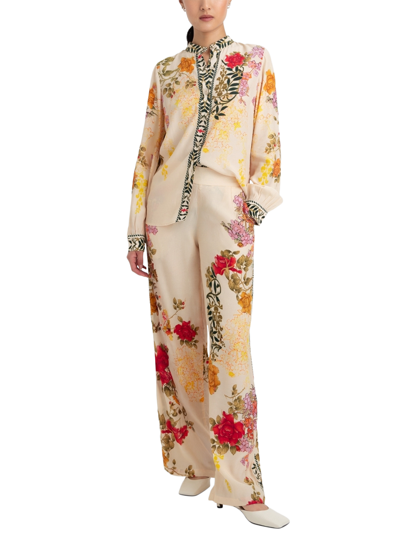 Product image 1 of 3, which shows Raishma Nancy Floral Print Shirt, Cream, 8