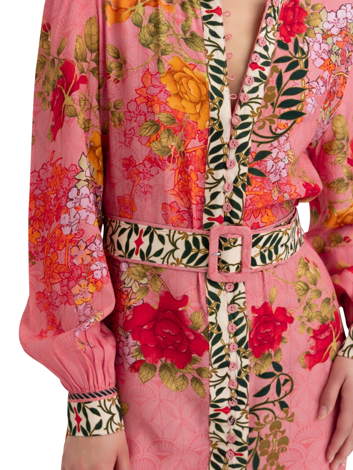 Product image 2 of 3, which shows Raishma Brenna Floral Dress, Pink, 8