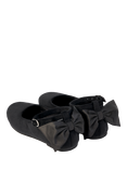 Angel & Rocket Kids' Velvet Satin Bow Shoes, Black