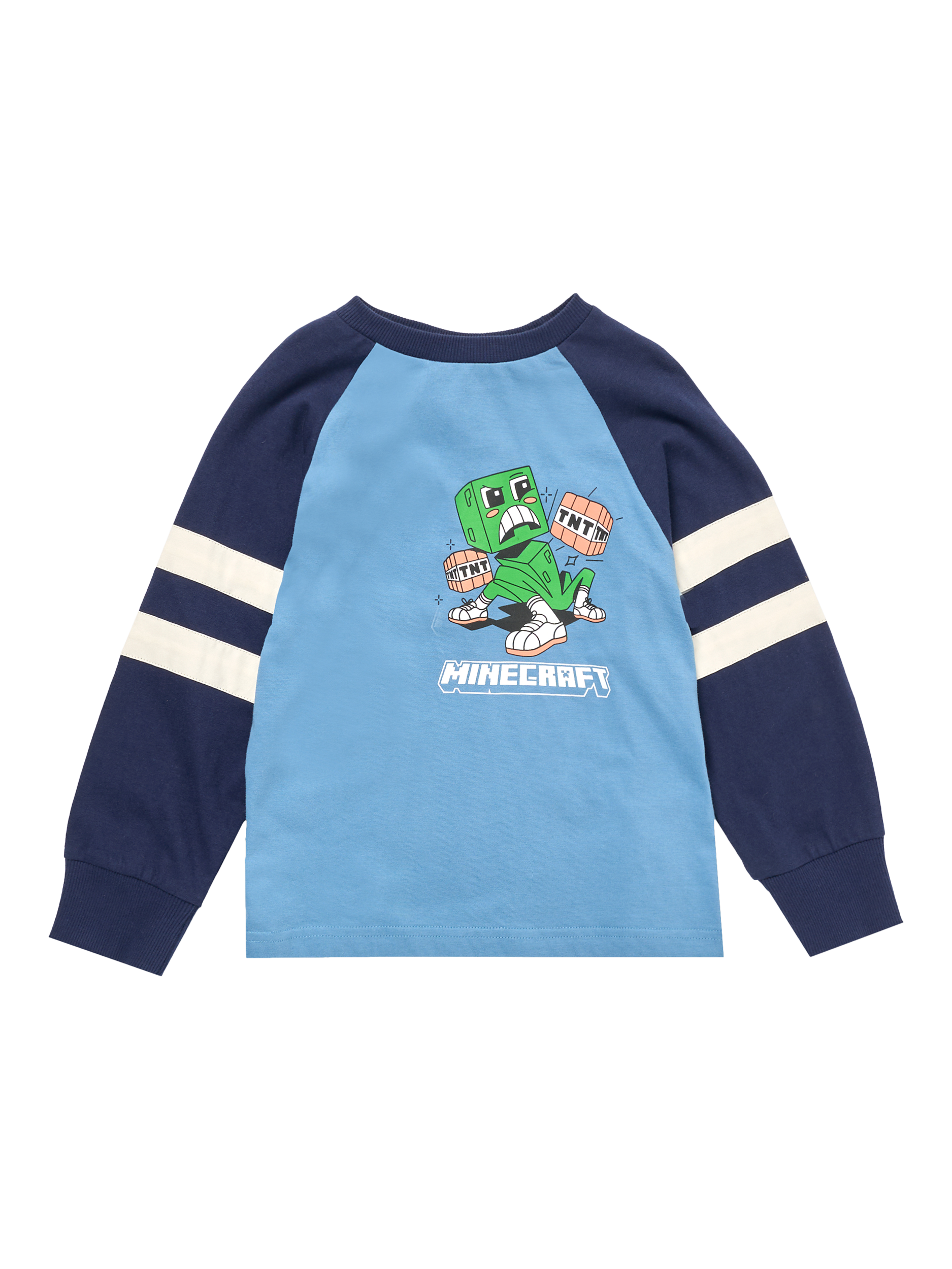 Product image 5 of 7, which shows Angel & Rocket Kids' Cotton Minecraft Long Sleeved Pyjamas, Blue, 3-4 years