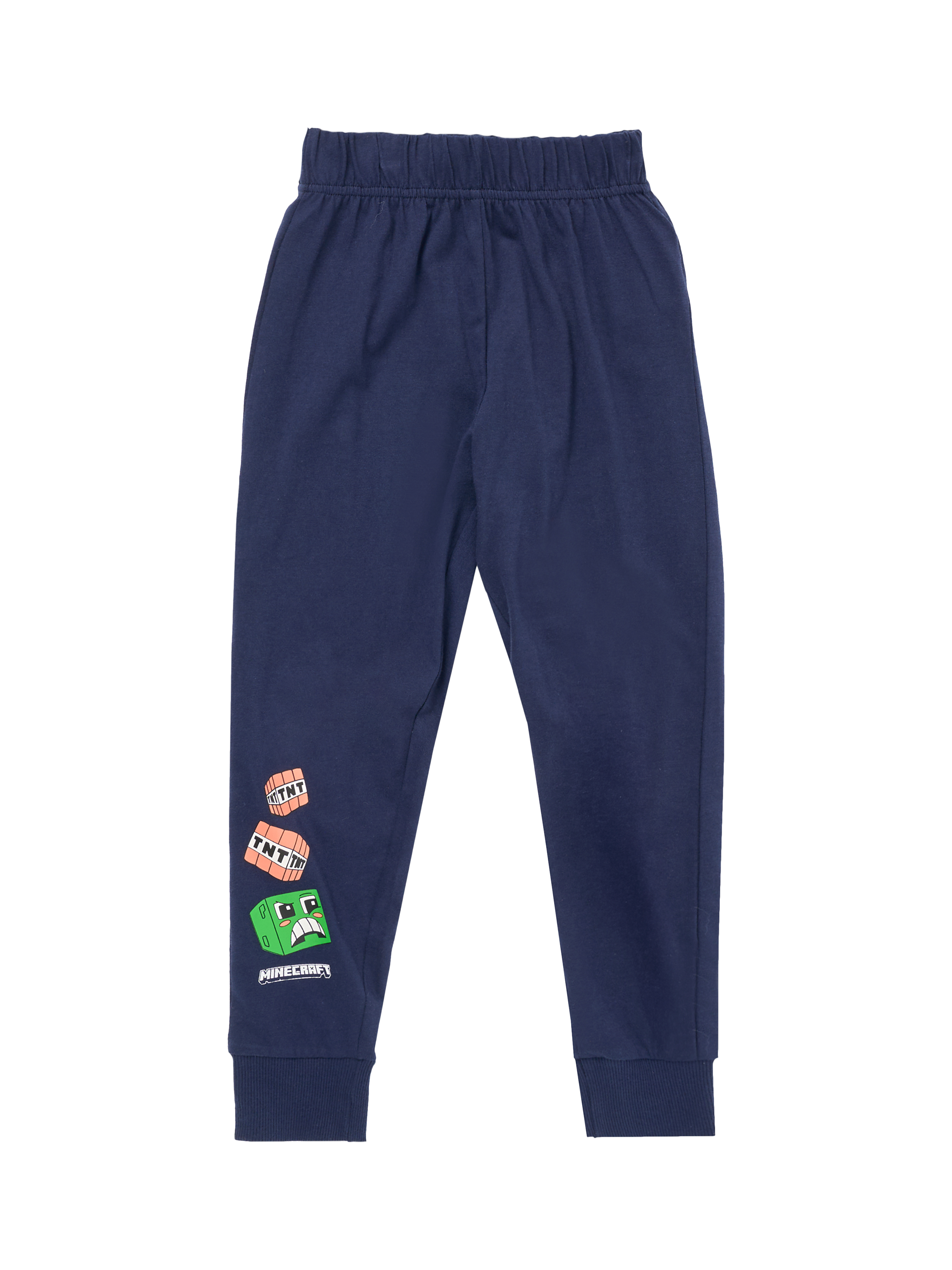 Product image 6 of 7, which shows Angel & Rocket Kids' Cotton Minecraft Long Sleeved Pyjamas, Blue, 3-4 years