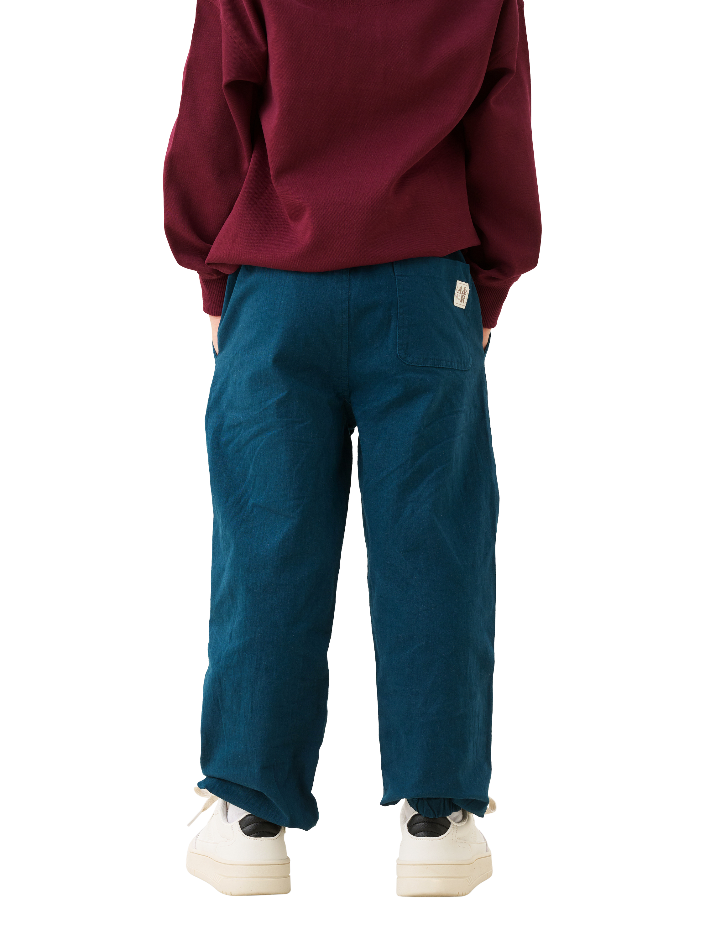 Product image 2 of 3, which shows Angel & Rocket Kids' Cuffed Chino Trousers, Blue, 3 years