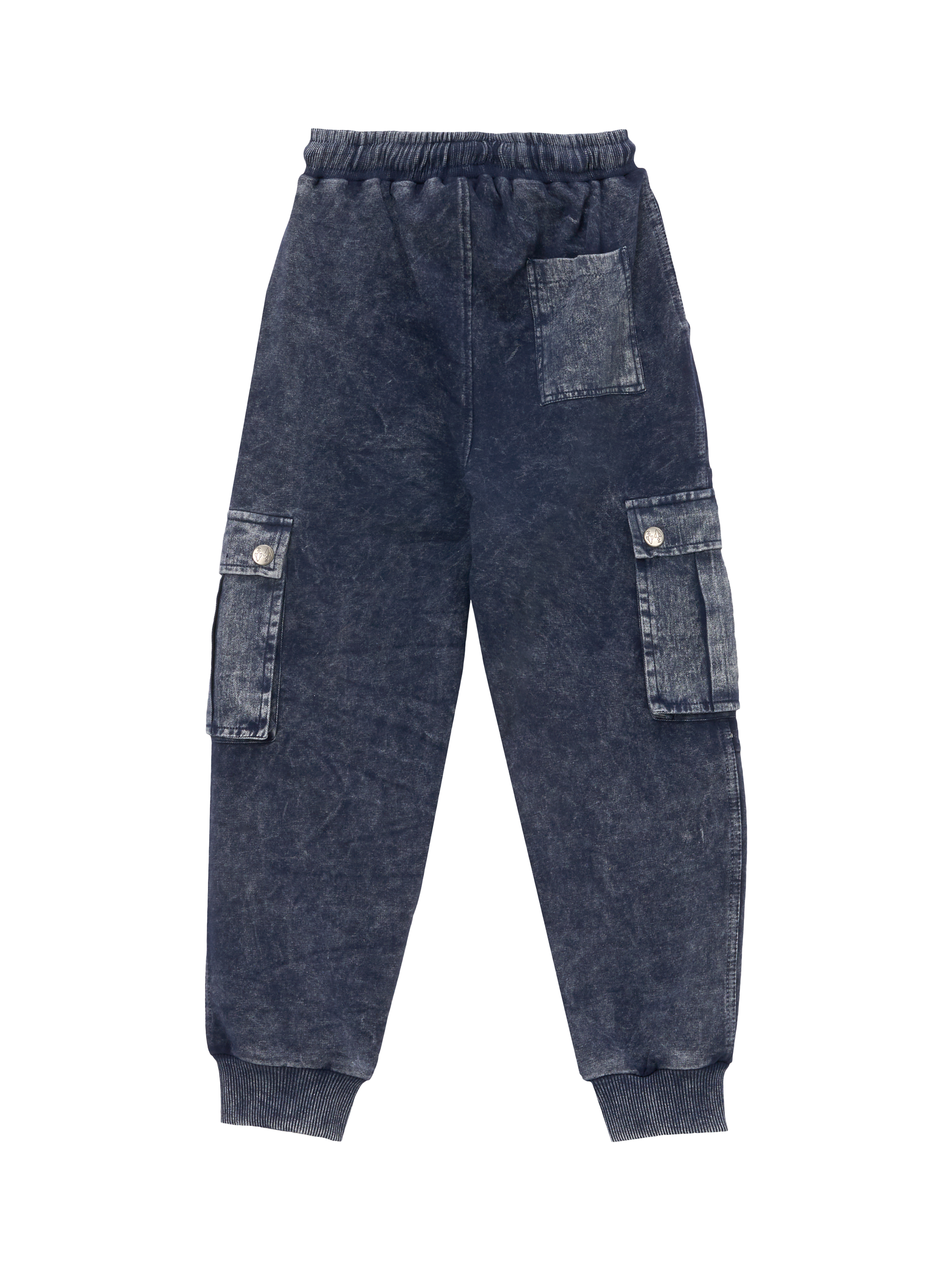 Product image 7 of 8, which shows Angel & Rocket Kids' Cord Cuffed Joggers, Black, 3 years