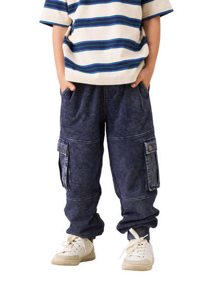 Angel & Rocket Kids' Cut & Sewn Cargo Joggers, Navy, Navy