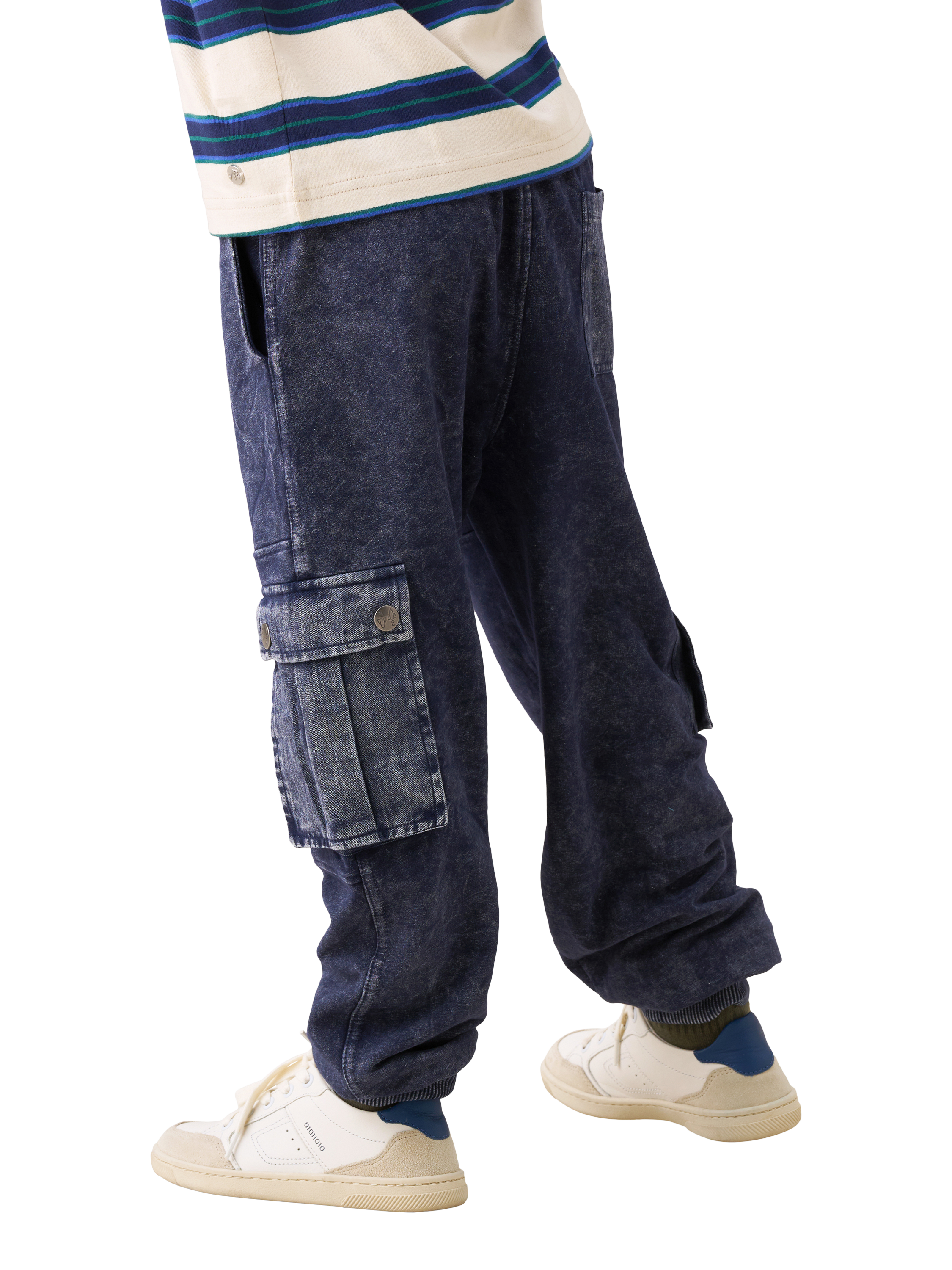 Product image 2 of 8, which shows Angel & Rocket Kids' Cut & Sewn Cargo Joggers, Navy, 3 years