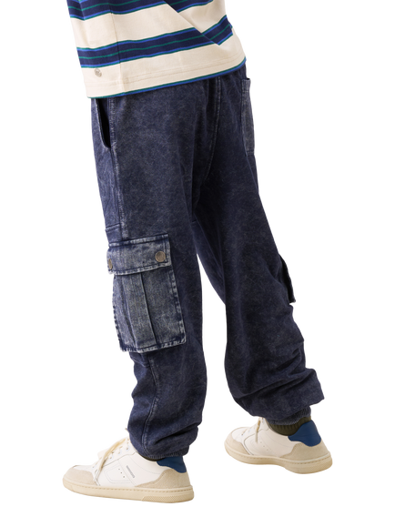 Angel & Rocket Kids' Cut & Sewn Cargo Joggers, Navy - view 2, Navy