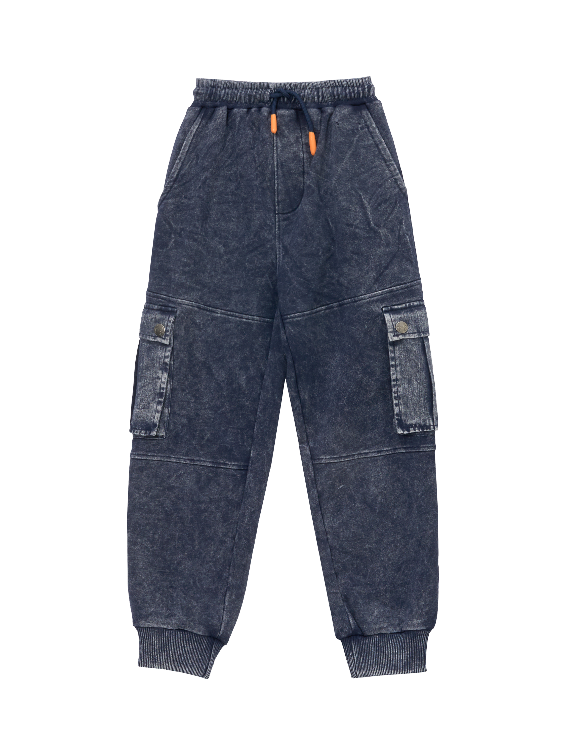 Product image 6 of 8, which shows Angel & Rocket Kids' Cut & Sewn Cargo Joggers, Navy, 3 years