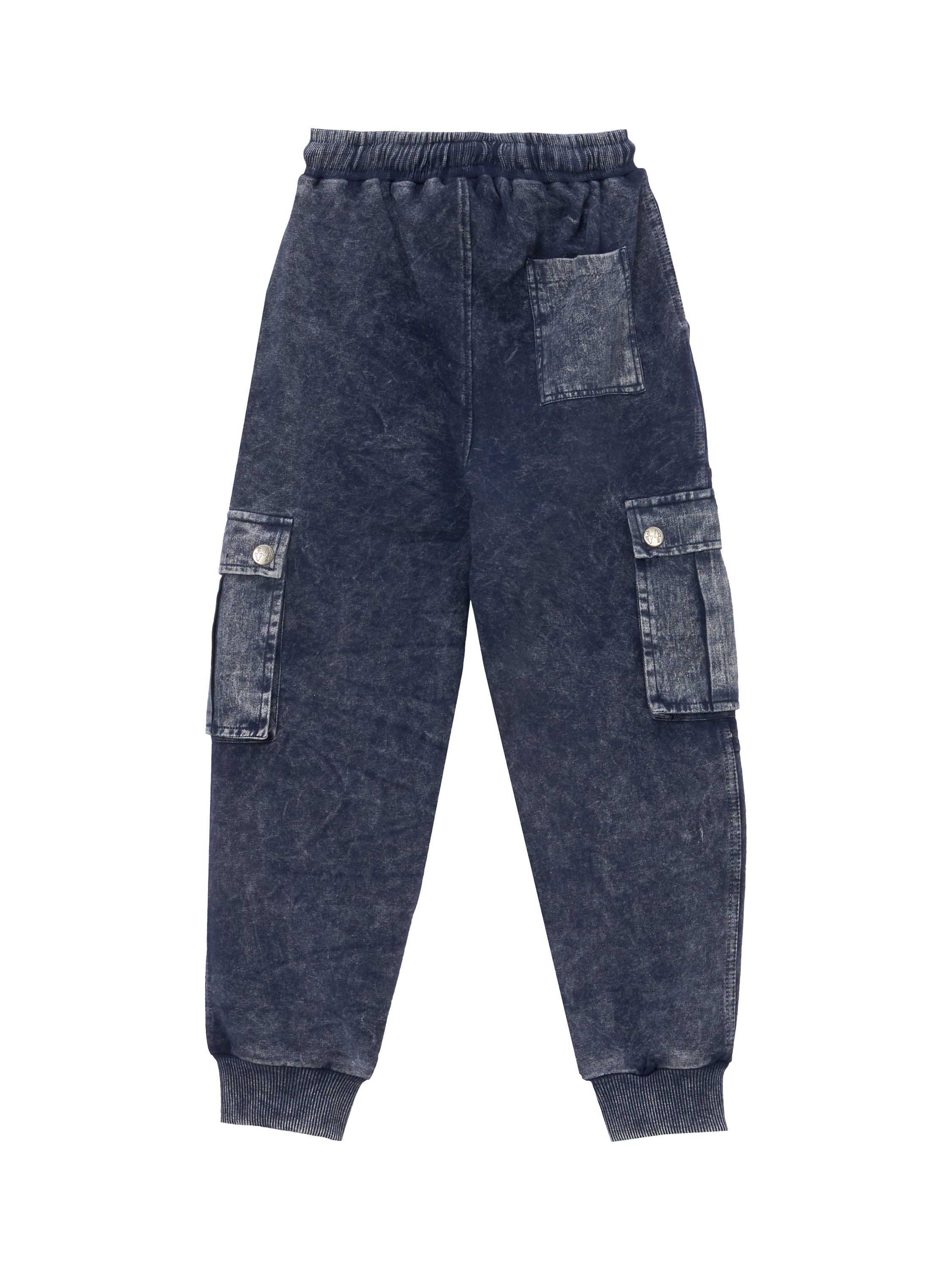 Product image 7 of 8, which shows Angel & Rocket Kids' Cut & Sewn Cargo Joggers, Navy, 3 years