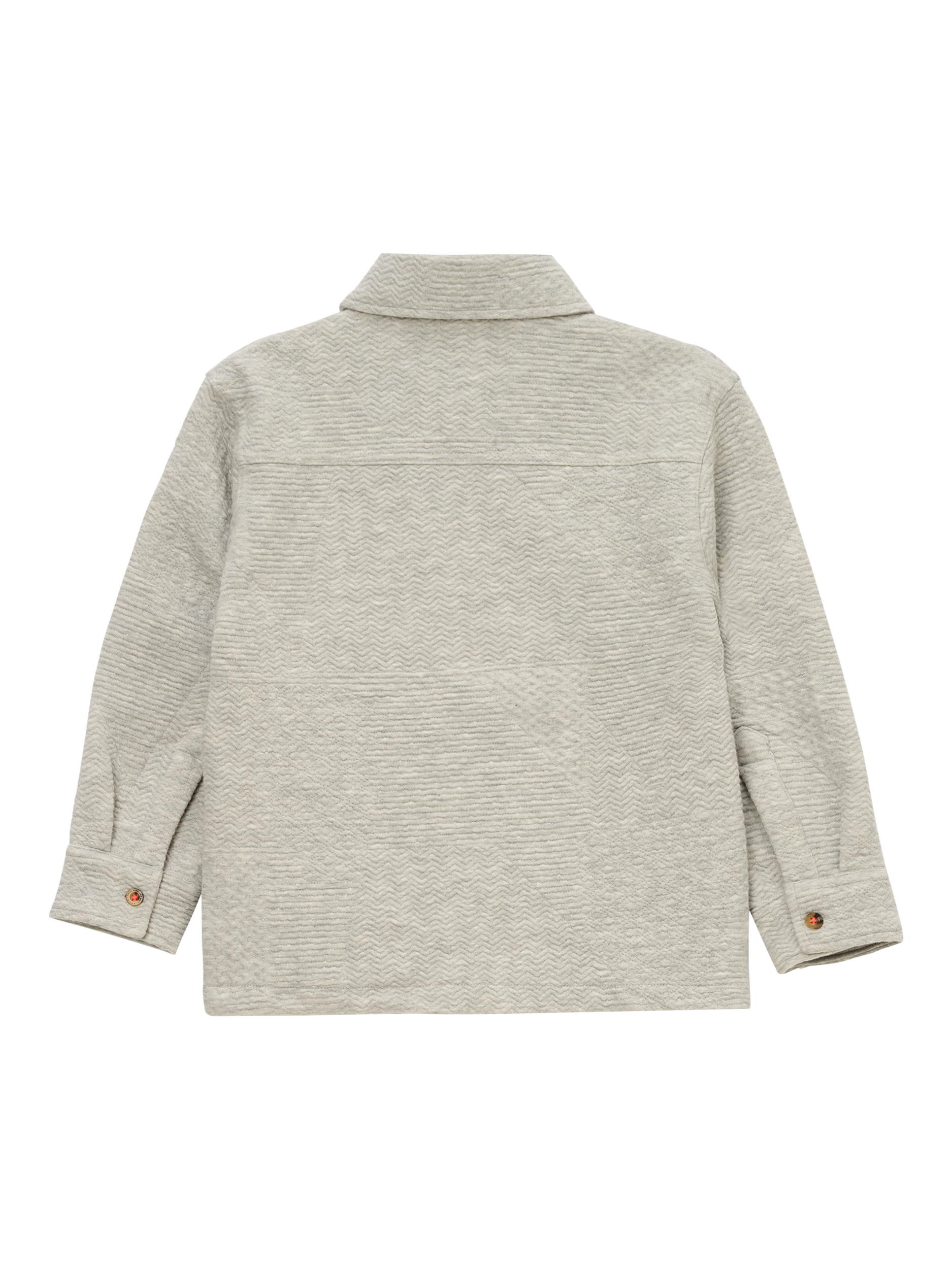 Product image 2 of 3, which shows Angel & Rocket  Kids' Quilted Knit Shirt, Grey, 4 years