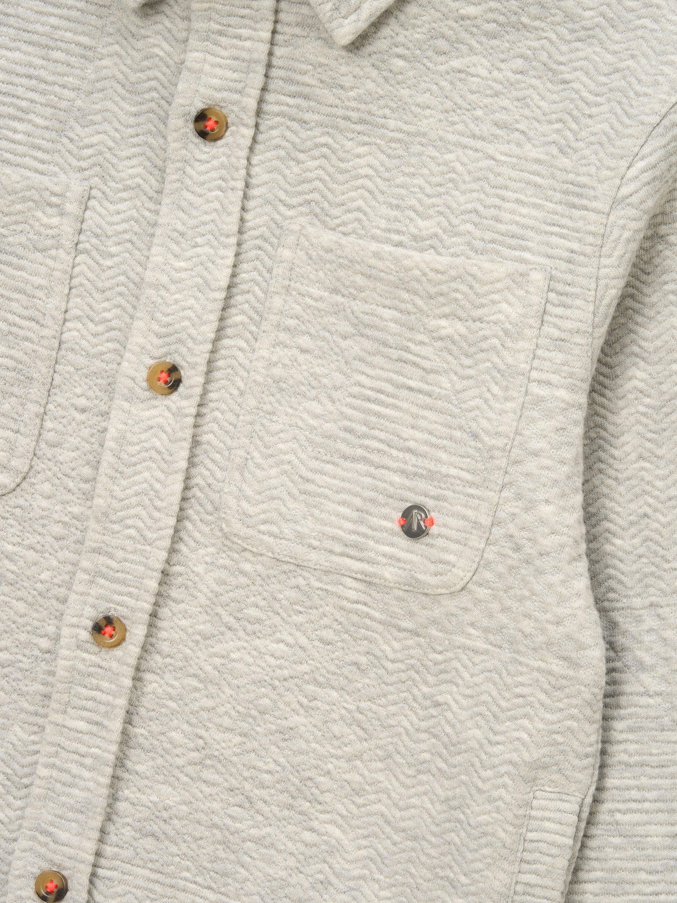 Product image 3 of 3, which shows Angel & Rocket  Kids' Quilted Knit Shirt, Grey, 4 years
