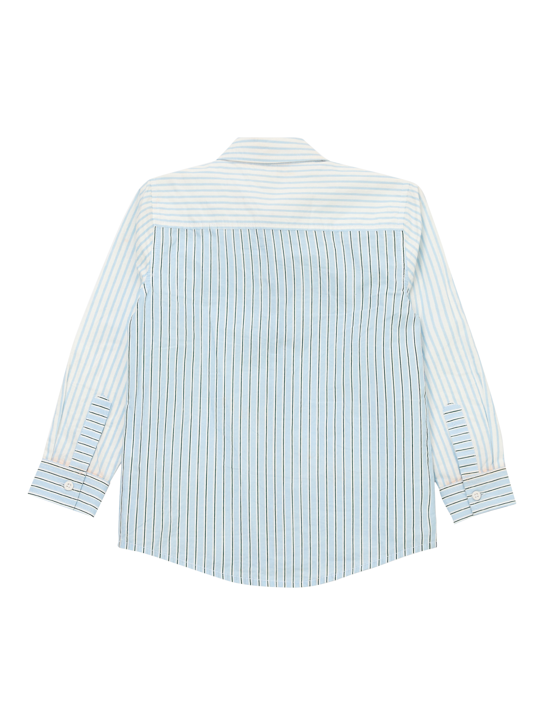 Product image 8 of 9, which shows Angel & Rocket Cotton Patchwork Canvas Shirt, Blue, 3 years