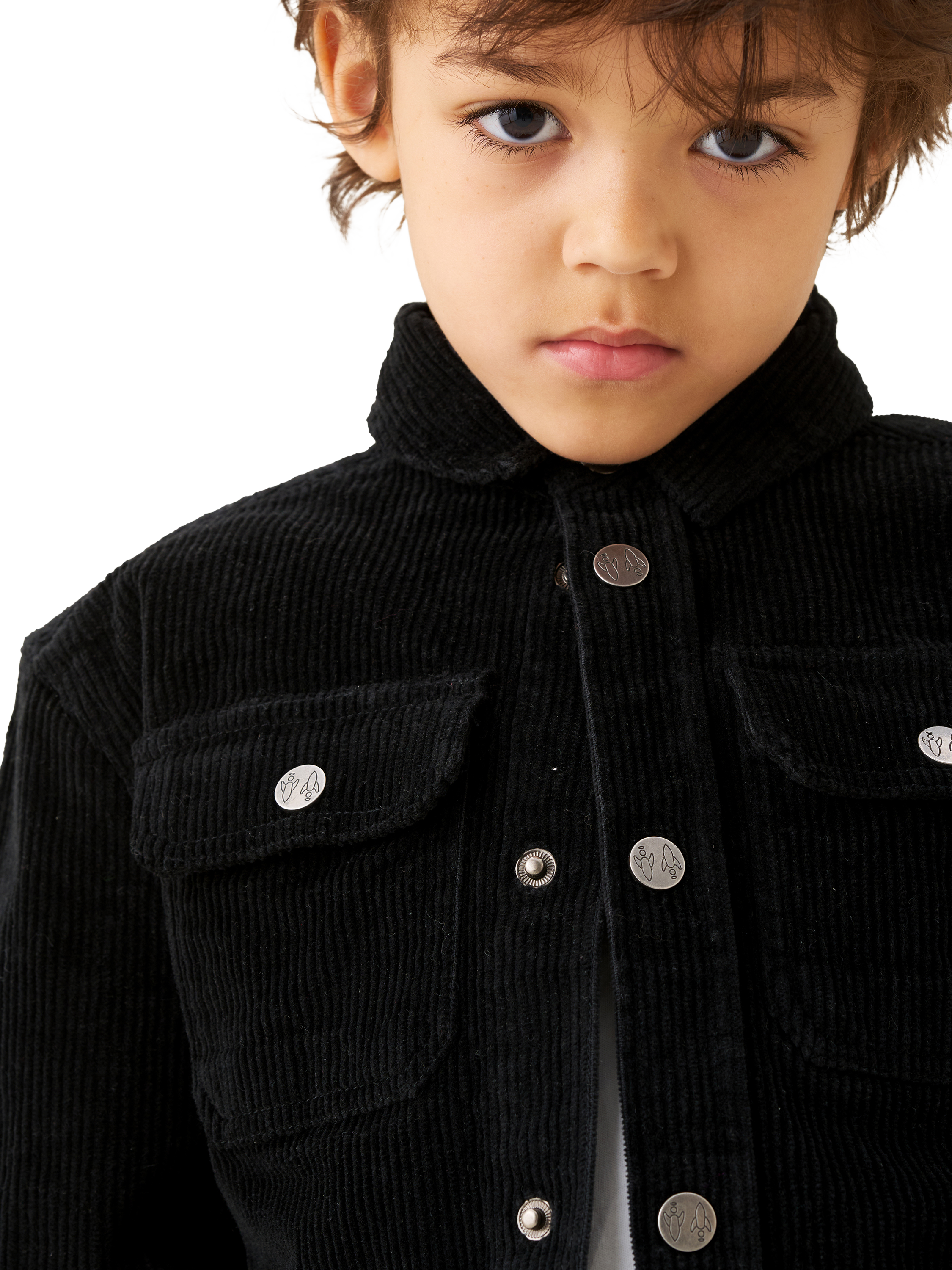 Product image 4 of 7, which shows Angel & Rocket Kids' Cord Shirt, Black, 3 years