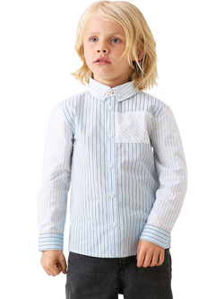 Angel & Rocket Kids' Cotton Cut & Sew Shirt, Blue, Blue