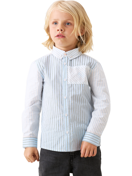 Angel & Rocket Kids' Cotton Cut & Sew Shirt, Blue, Blue