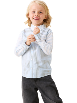 Angel & Rocket Kids' Cotton Cut & Sew Shirt, Blue - view 2, Blue