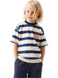 Angel & Rocket Kids' Stripe T-Shirt, Stone