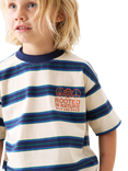 Angel & Rocket Kids' Stripe T-Shirt, Stone