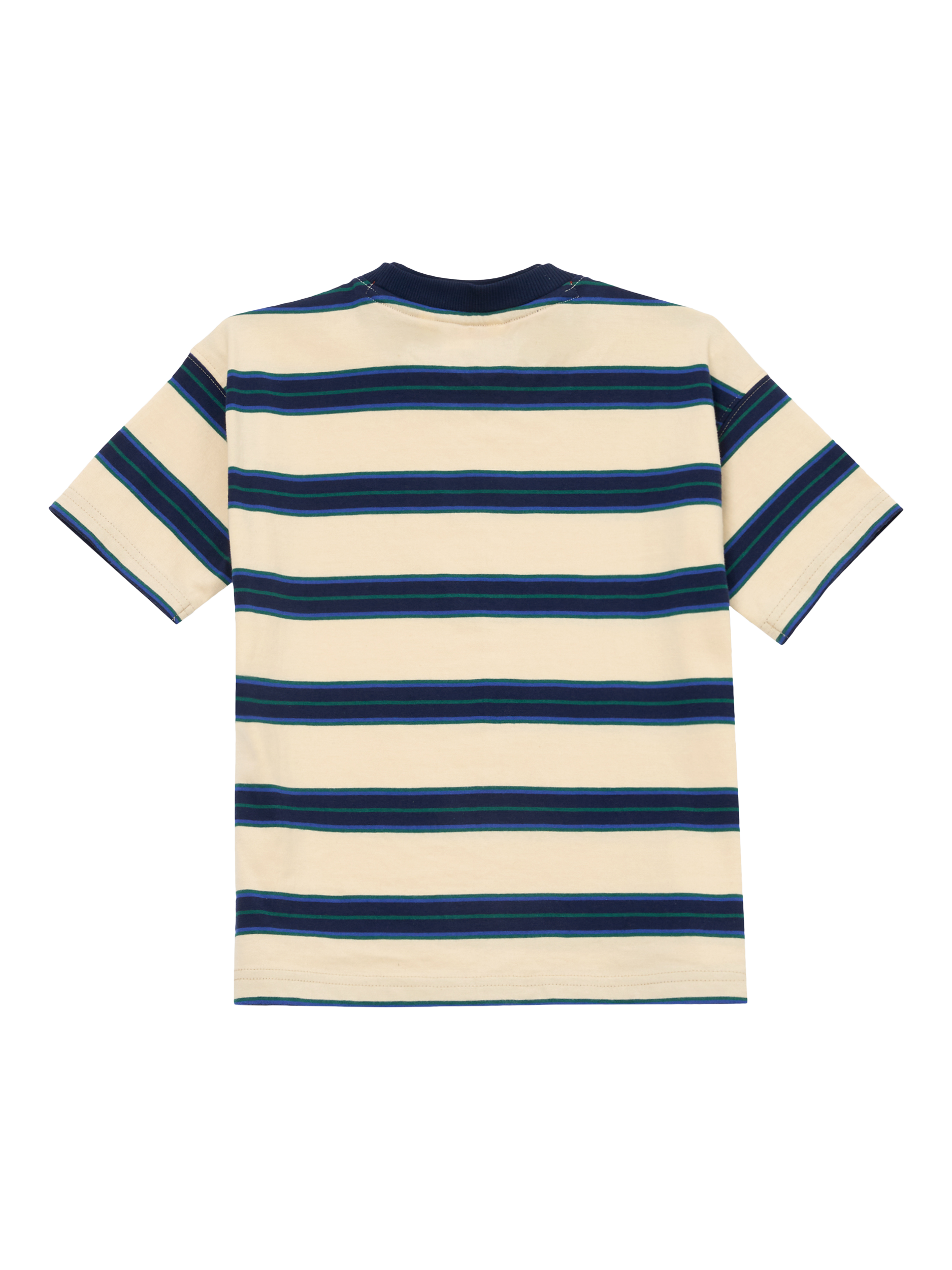 Product image 6 of 7, which shows Angel & Rocket Kids' Stripe T-Shirt, Stone, 3-4 years