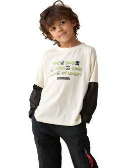 Angel & Rocket Kids' Cotton Minecraft Logo T-Shirt, White, White