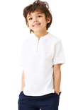 Angel & Rocket Kids' Collar Polo Shirt, White