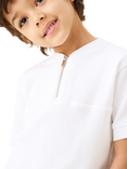 Angel & Rocket Kids' Collar Polo Shirt, White