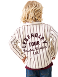 Angel & Rocket Kids' Cotton Canvas Long Sleeved Striped Shacket