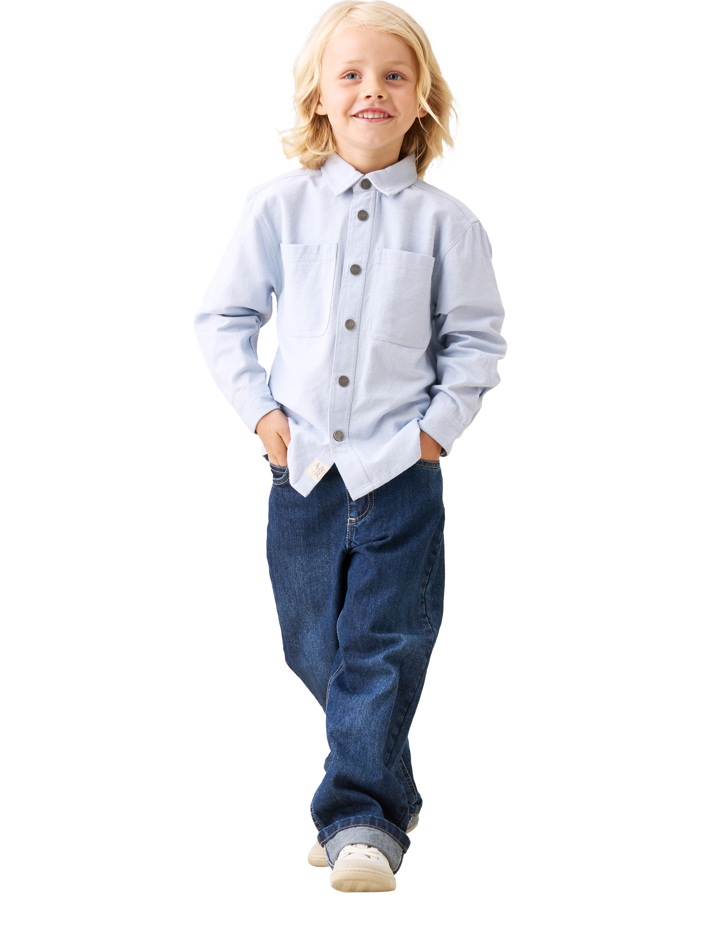 Product image 2 of 6, which shows Angel & Rocket Kids' Straight Fit Jeans, Blue, 3 years
