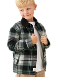 Angel & Rocket Kids' Cotton Plaid Padded Shacket, Green/Multi