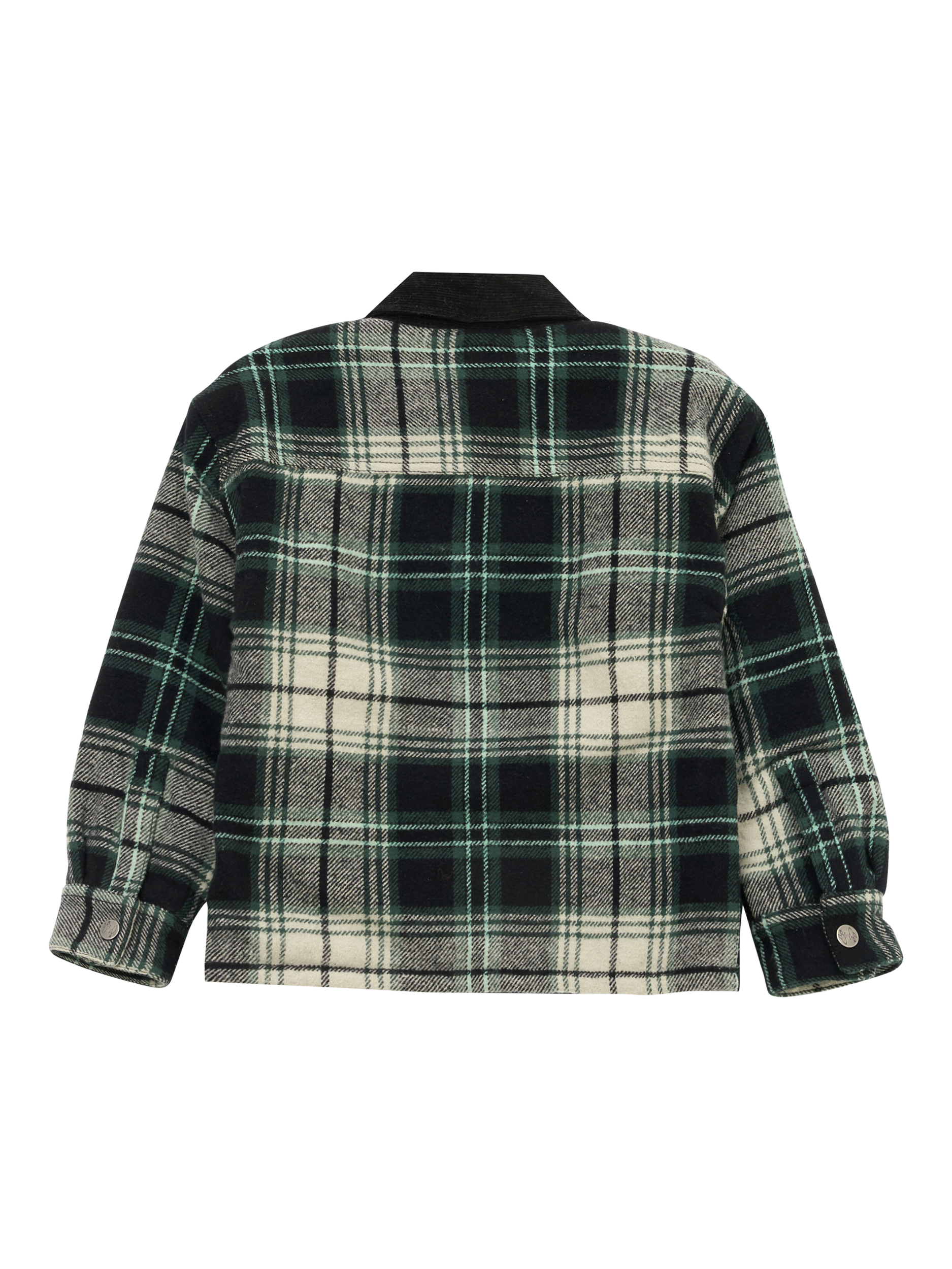 Product image 6 of 7, which shows Angel & Rocket Kids' Cotton Plaid Padded Shacket, Green/Multi, 3 years