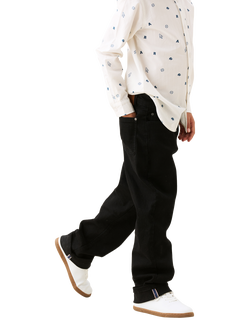 Angel & Rocket Kids' Straight Denim Jeans, Black - view 2, Black