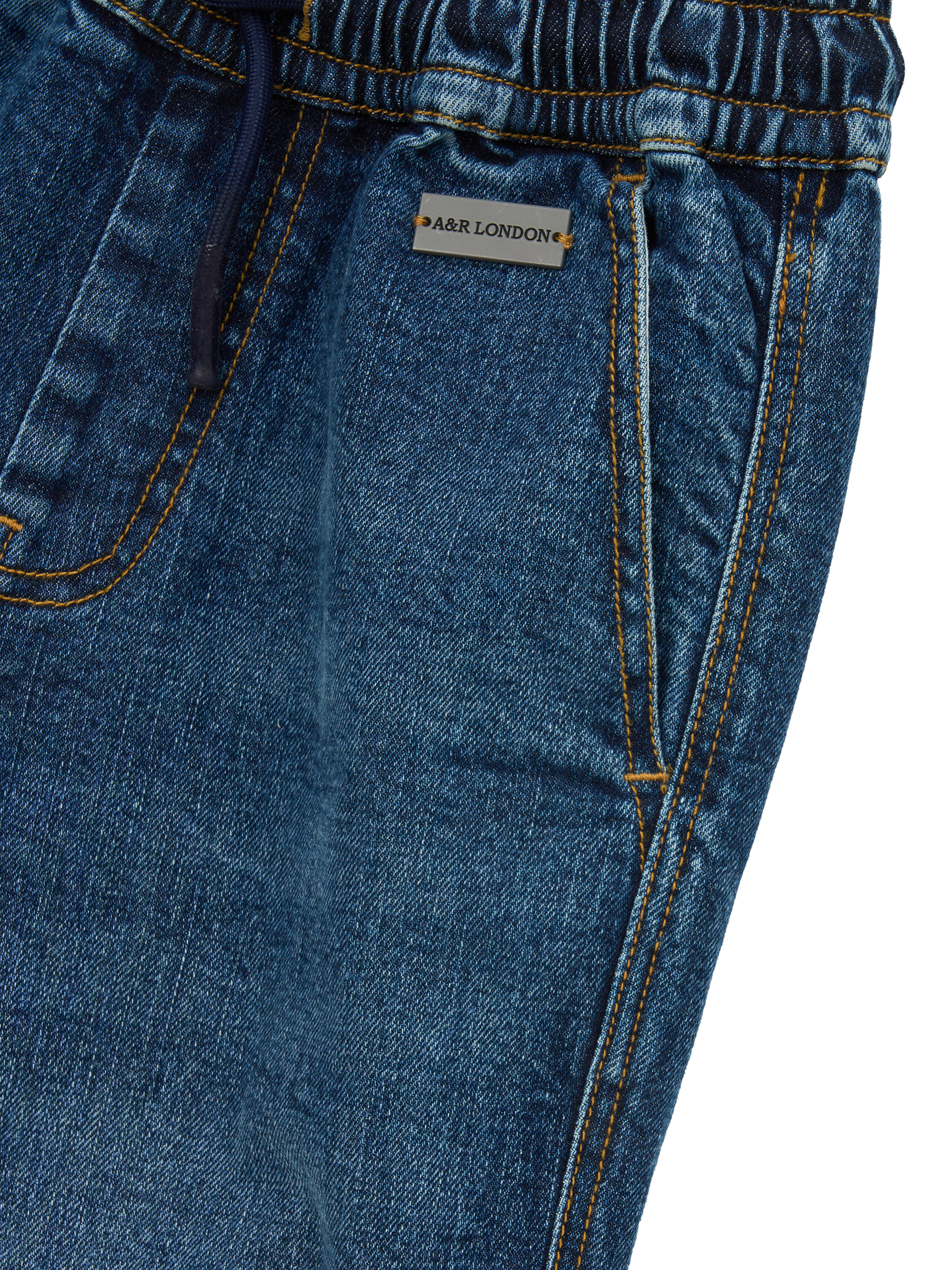 Product image 5 of 5, which shows Angel & Rocket Kids' Denim Jogger Jeans, Blue, 3 years