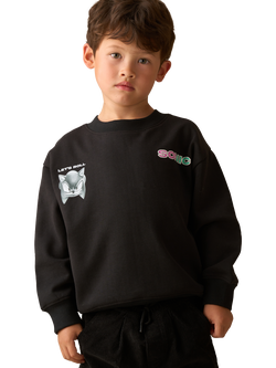 Angel & Rocket Kids' Cotton Blend Sonic Sweatshirt, Black, Black