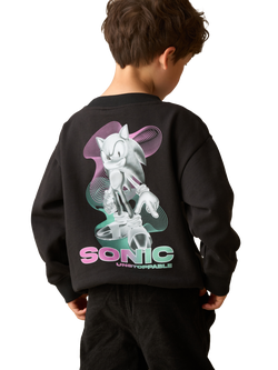 Angel & Rocket Kids' Cotton Blend Sonic Sweatshirt, Black - view 2, Black