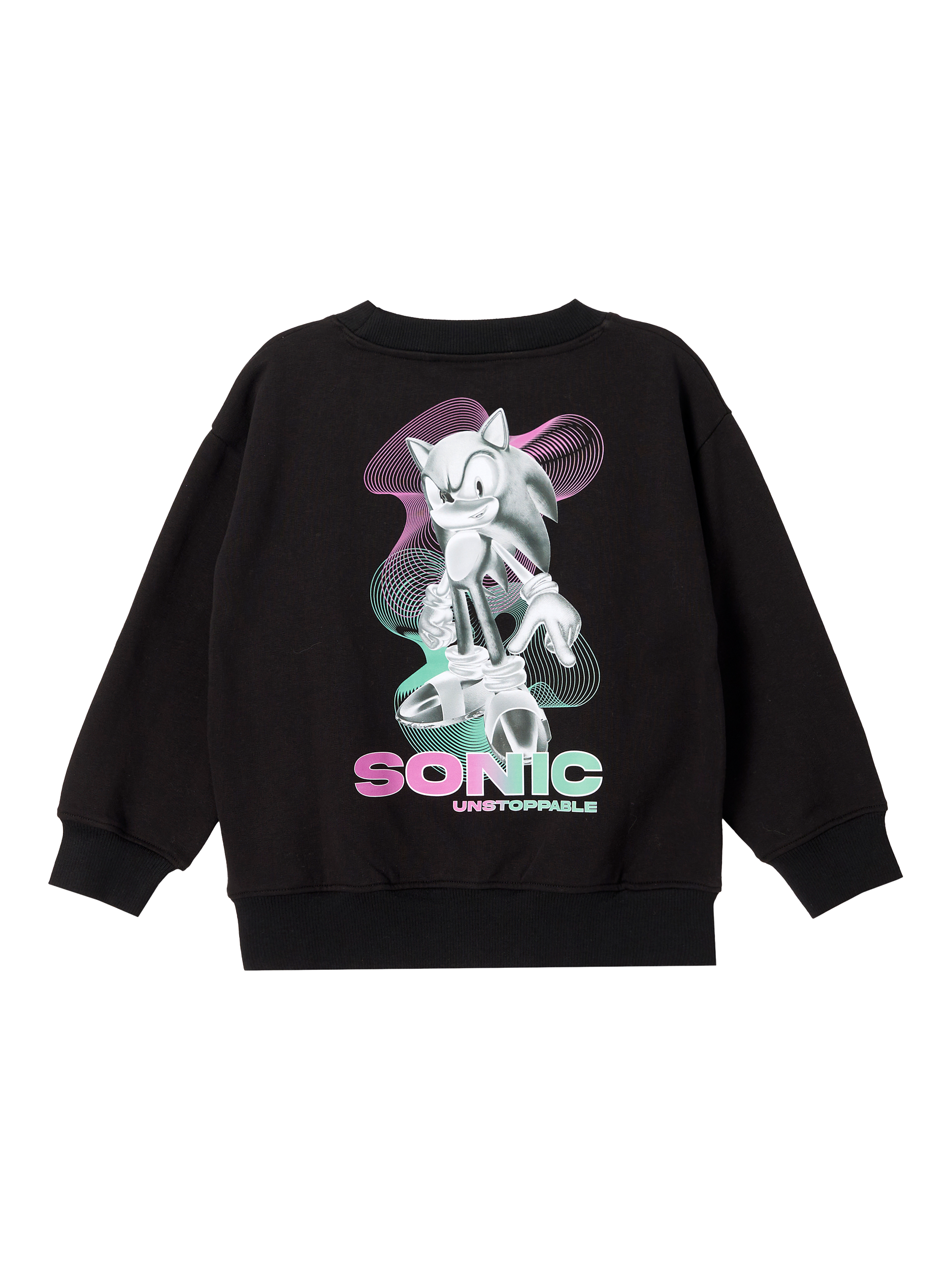 Product image 6 of 7, which shows Angel & Rocket Kids' Cotton Blend Sonic Sweatshirt, Black, 3-4 years