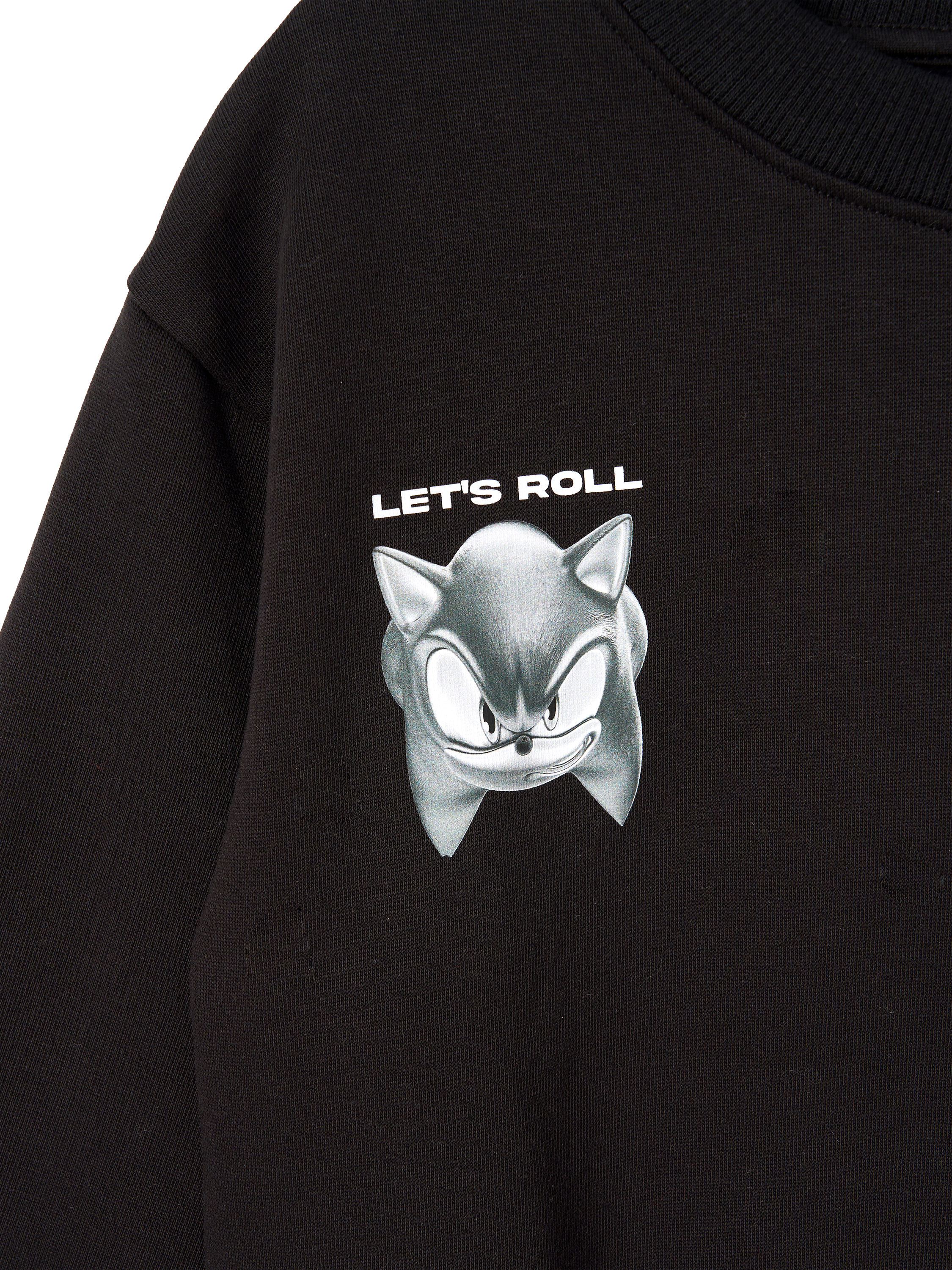 Product image 7 of 7, which shows Angel & Rocket Kids' Cotton Blend Sonic Sweatshirt, Black, 3-4 years