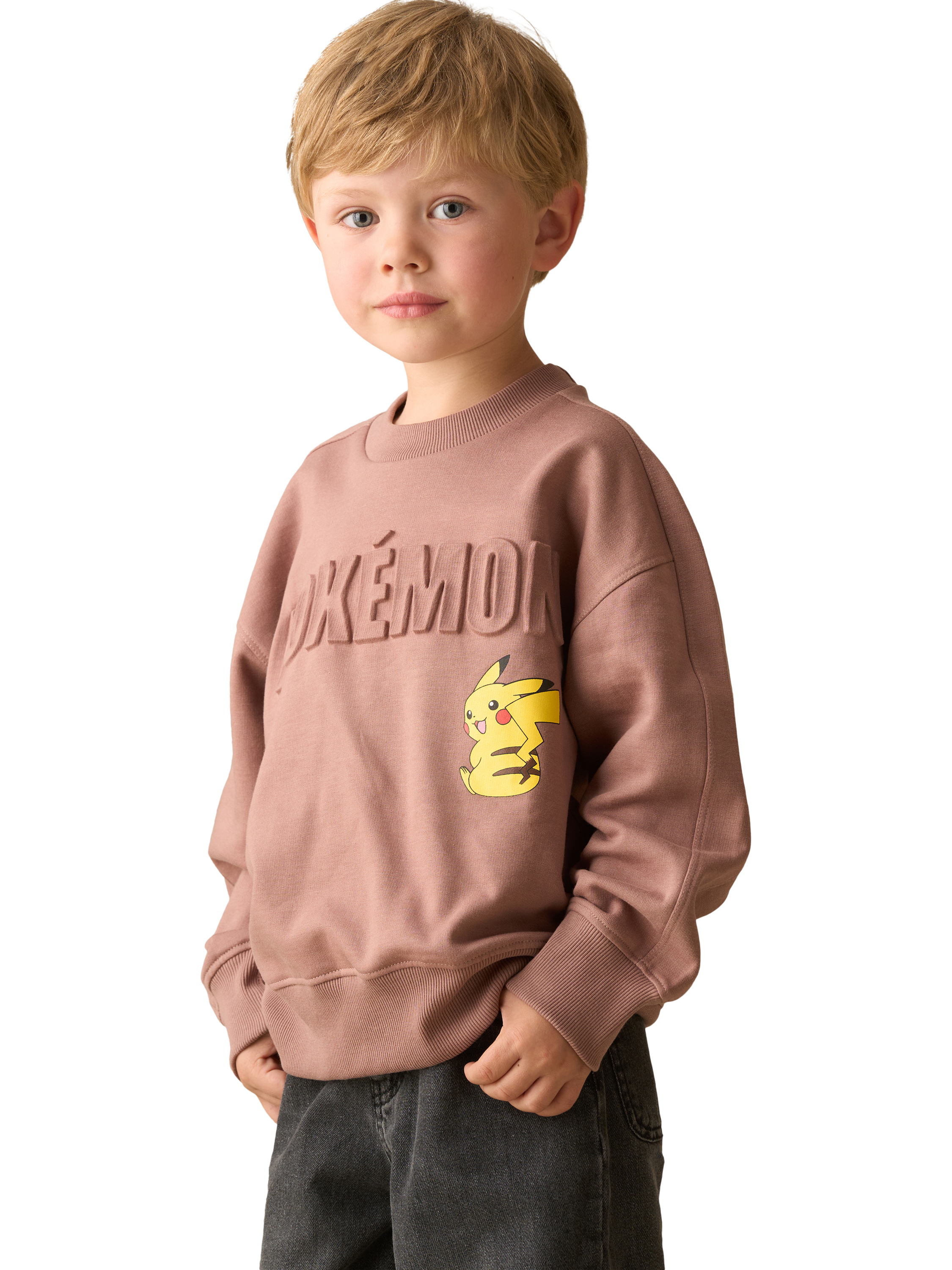Product image 1 of 6, which shows Angel & Rocket Pokémon Sweater, Taupe, 3-4 years