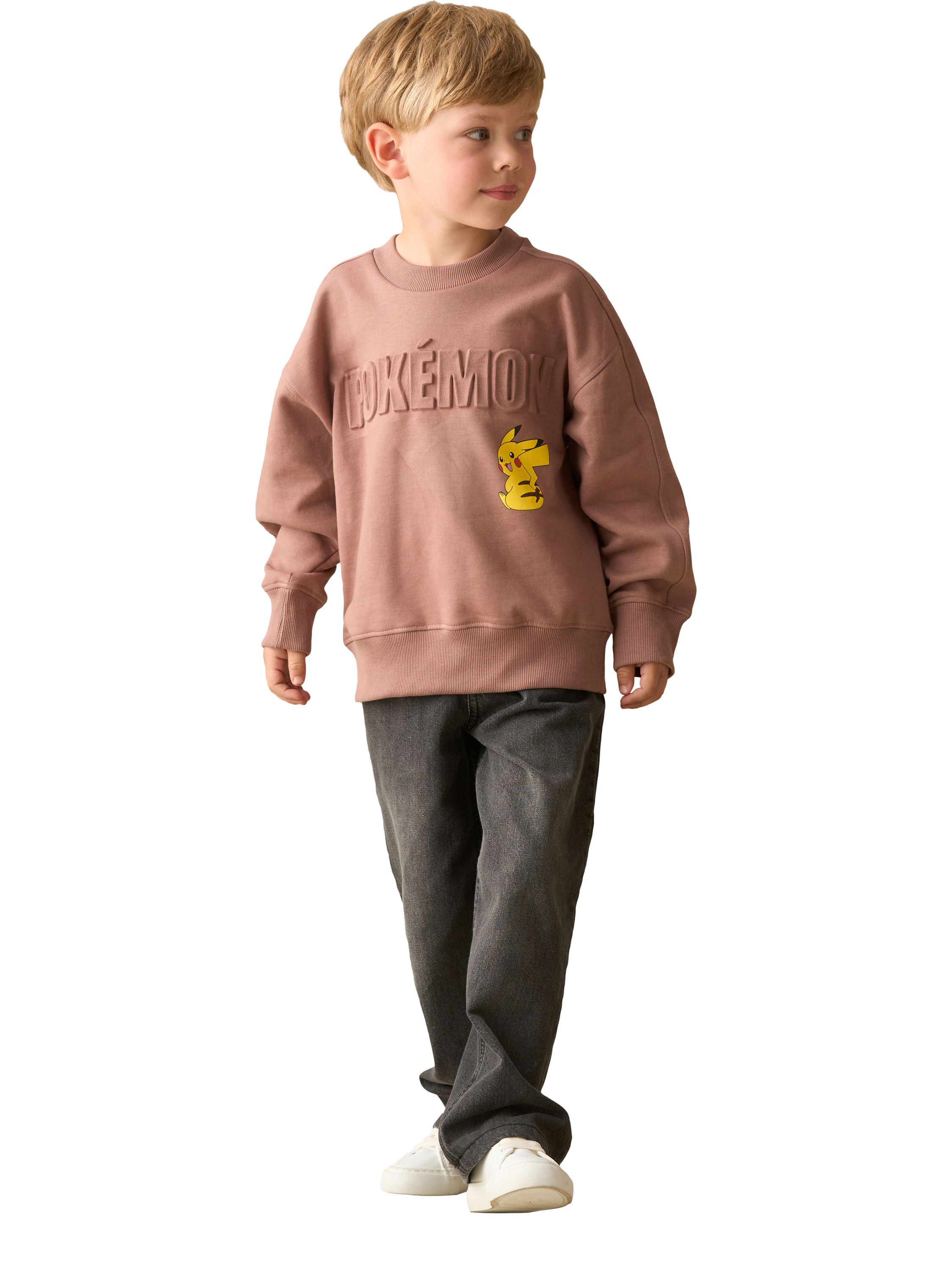 Product image 3 of 6, which shows Angel & Rocket Pokémon Sweater, Taupe, 3-4 years