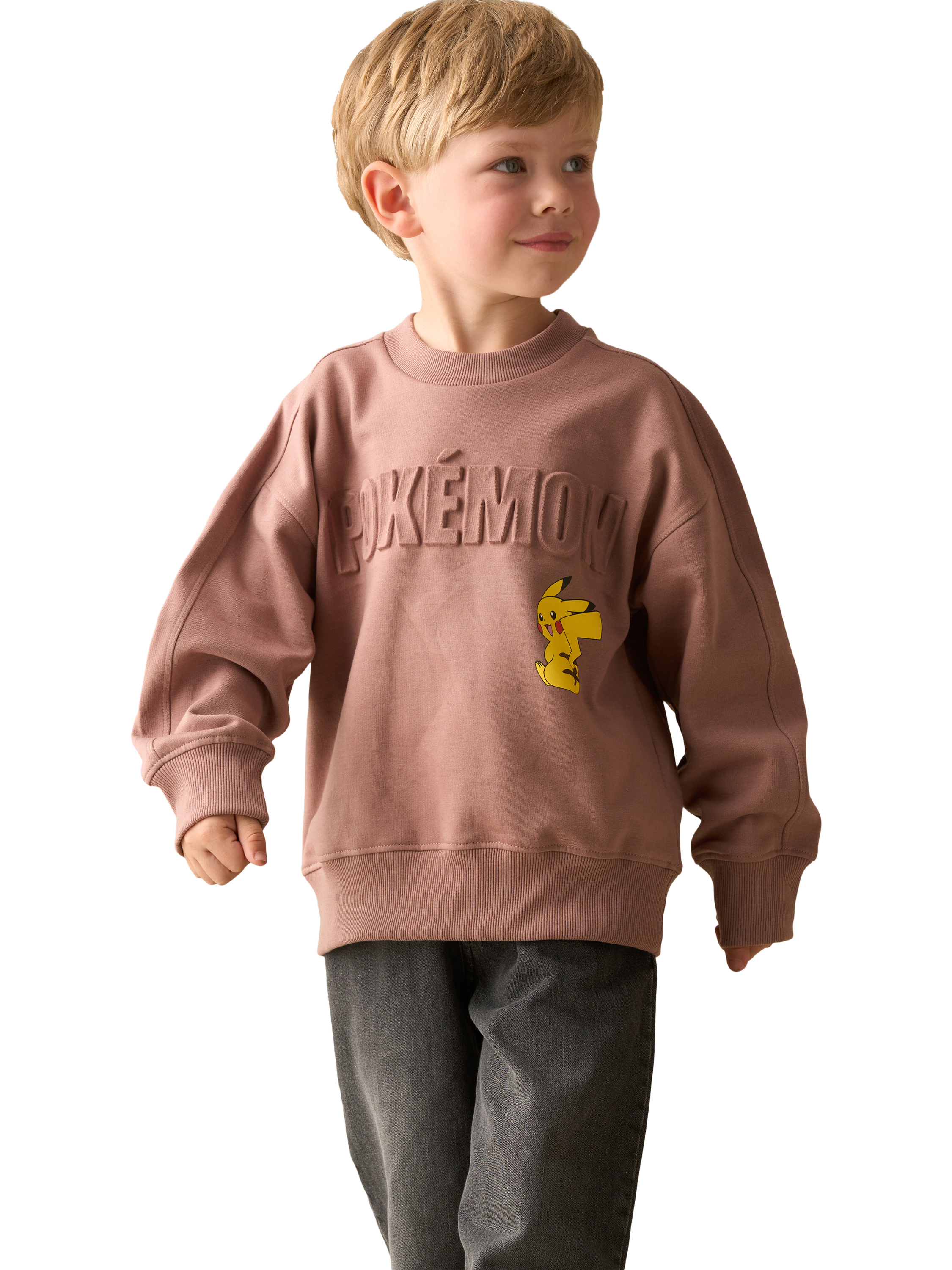 Product image 6 of 6, which shows Angel & Rocket Pokémon Sweater, Taupe, 3-4 years