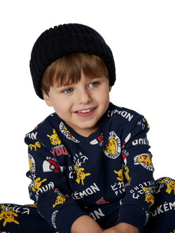 NAME IT Kids' Cotton Blend Pokémon Sweatshirt, Navy Blazer - view 2, Navy Blazer