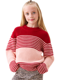 Angel & Rocket Kids' Cotton Relaxed Striped Jumper, Red