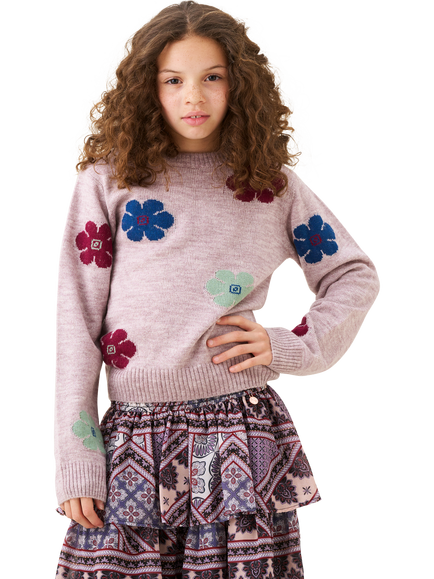 Angel & Rocket Kids' Flower Jumper, Purple, Purple