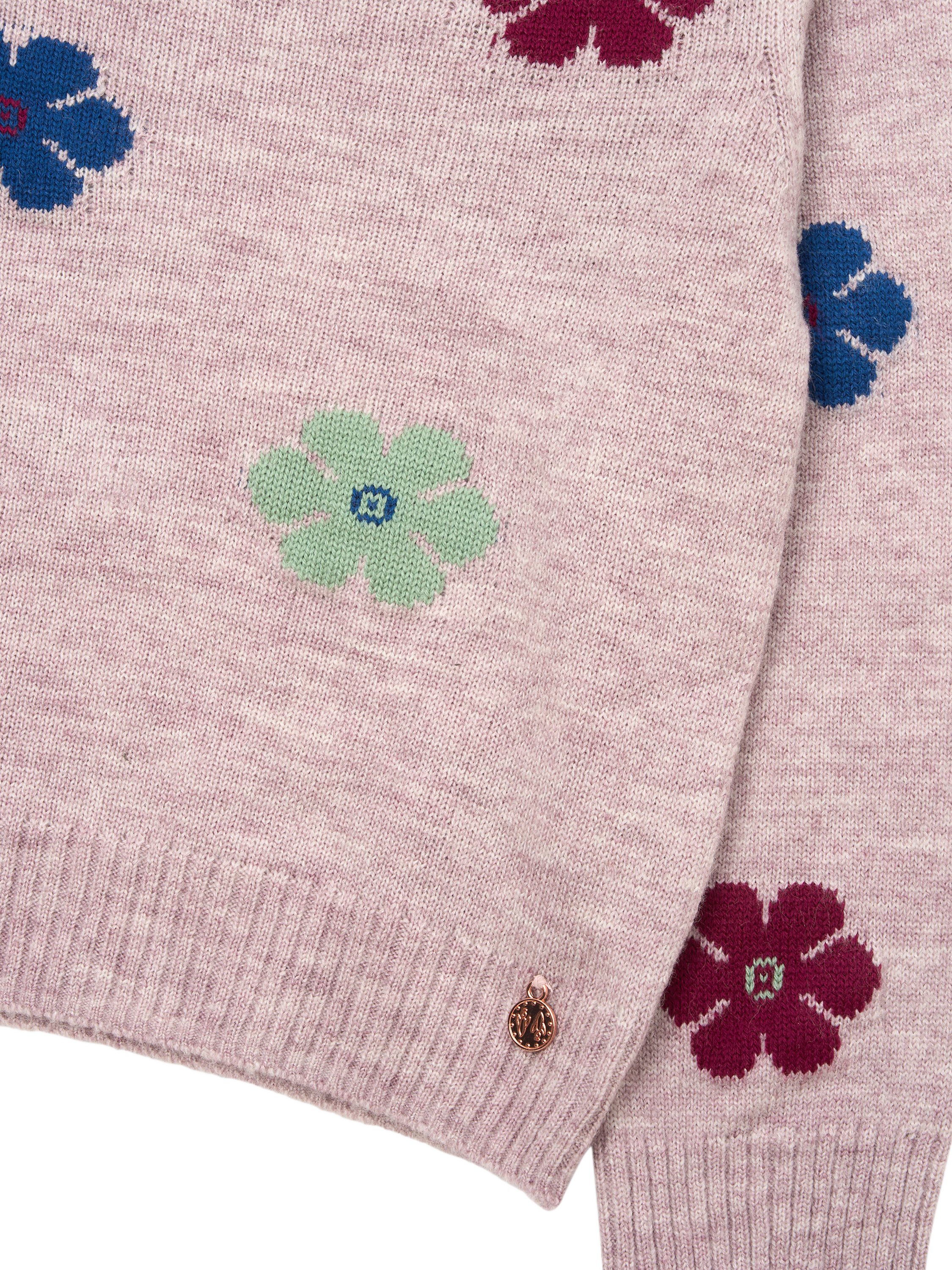 Product image 7 of 7, which shows Angel & Rocket Kids' Flower Jumper, Purple, 3-4 years